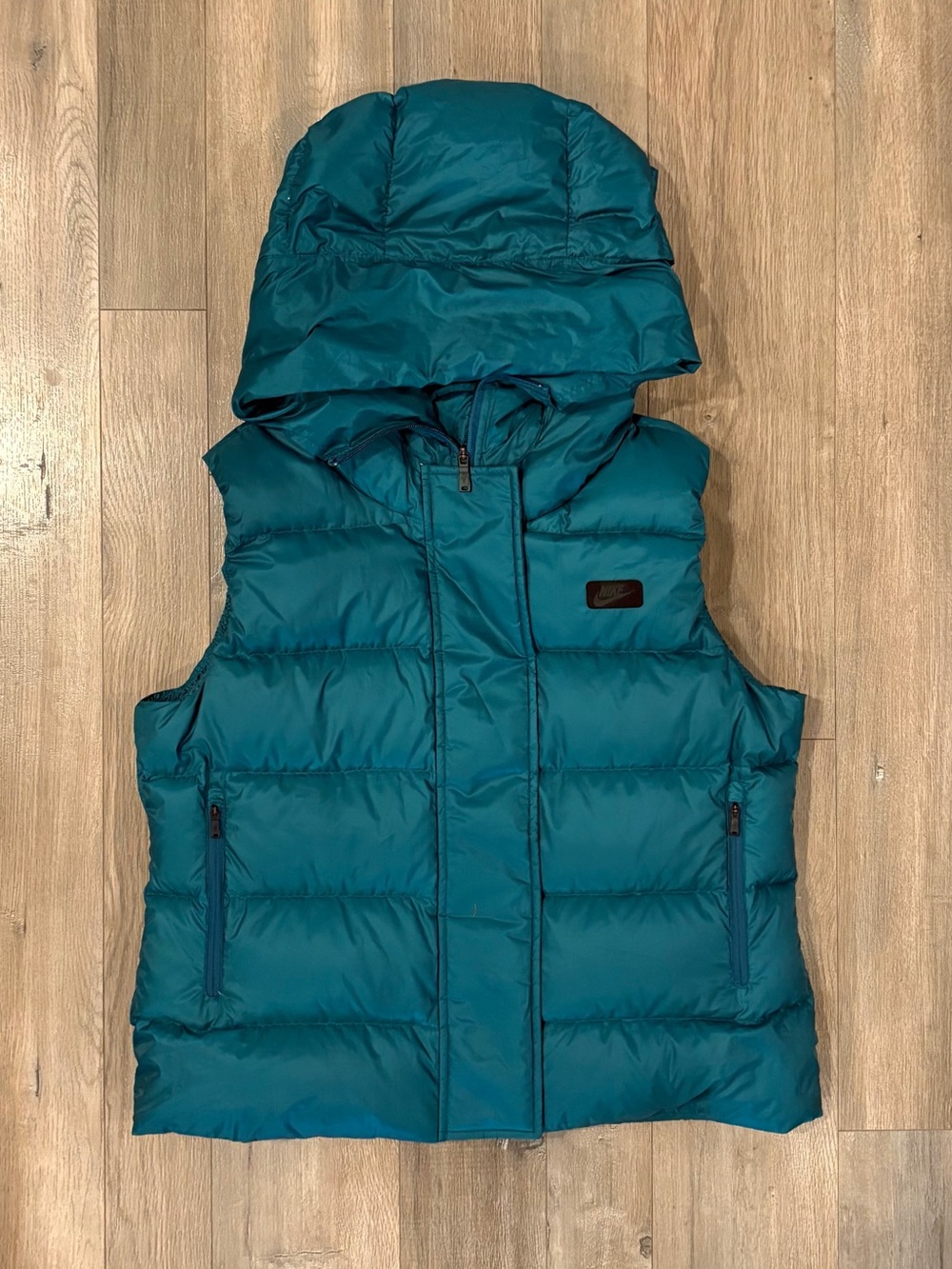 Nike Teal Puffer Hooded Vest